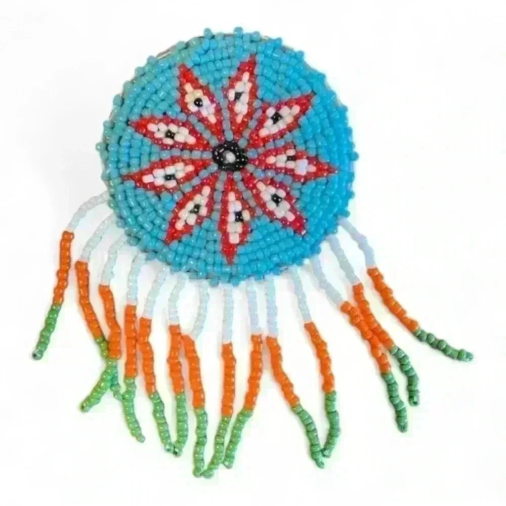 Lot of 5 Western Gear seed beads appliqué patches